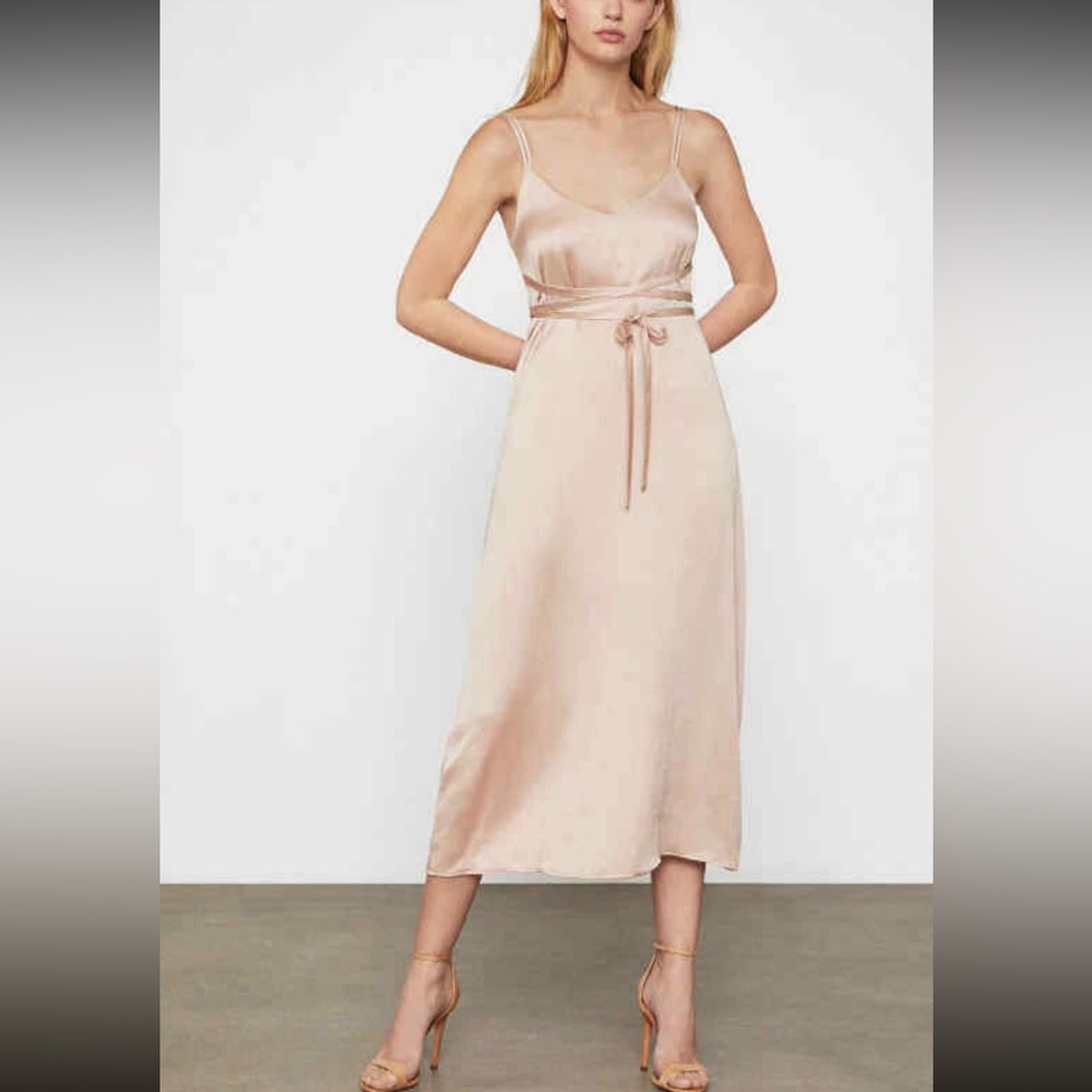 BCBGMaxAzria Pink Tied Satin Slip Dress XS